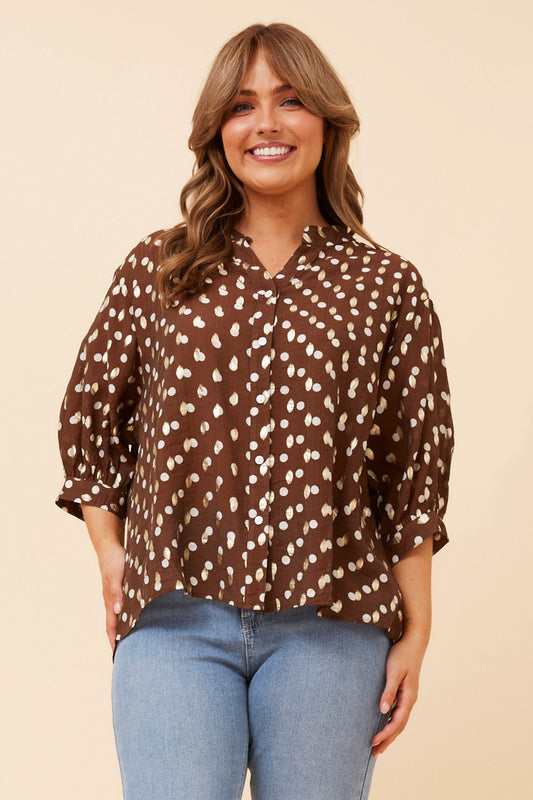 BELINA POLKA DOT PRINT SHIRT