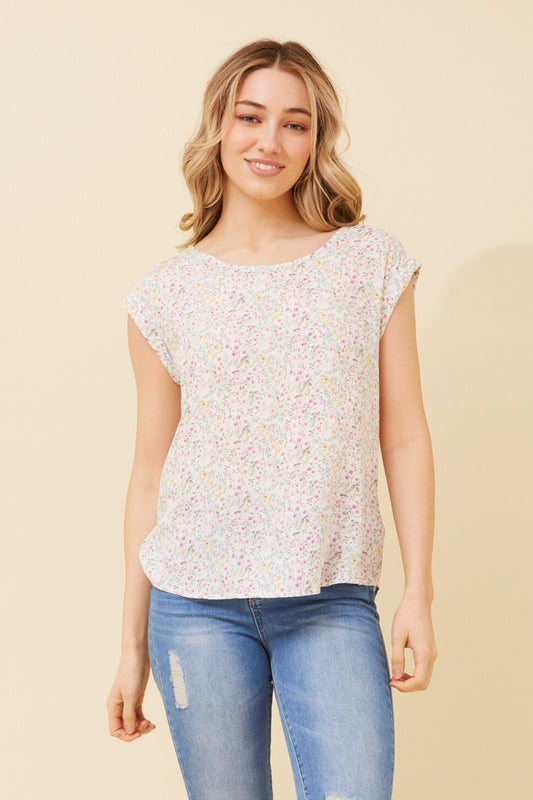 SHELLY DITSY PRINT TOP