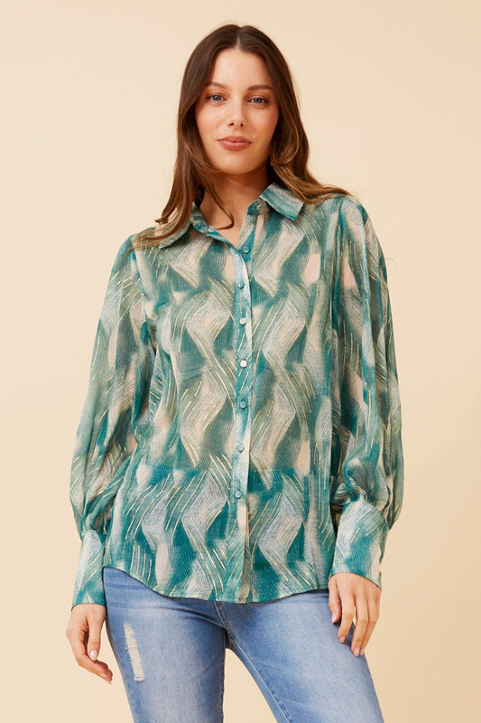 BELLE ABSTRACT PRINT SHIRT