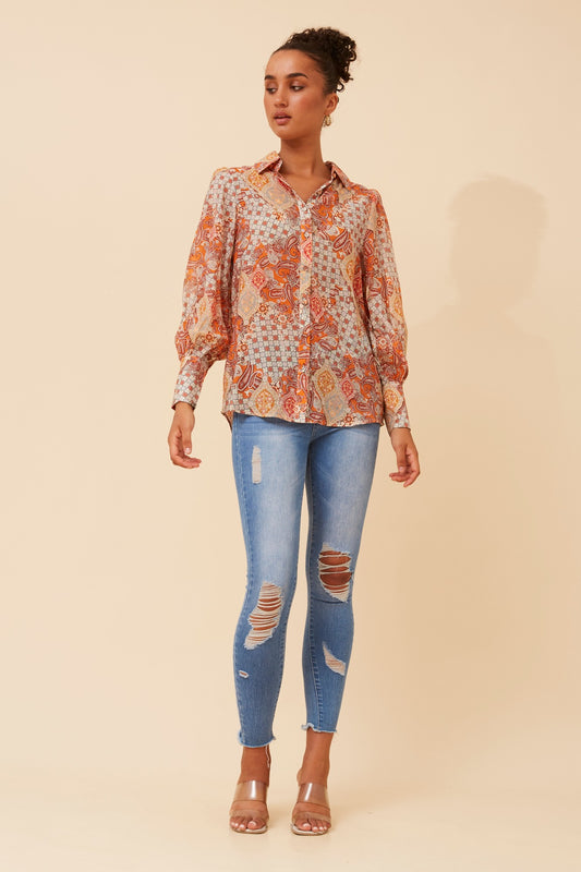 BELLE PATCHWORK PRINT SHIRT