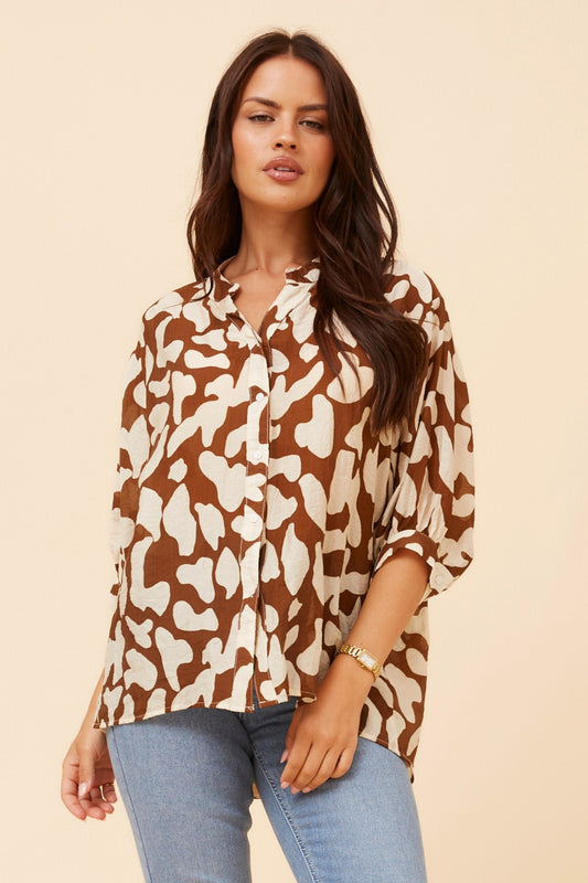 BELINA ABSTRACT PRINT SHIRT