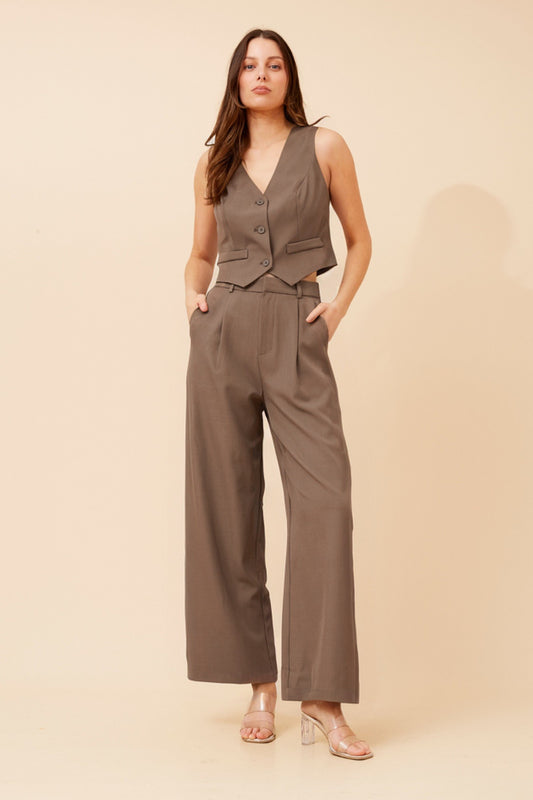 ELDORA SOLID CROPPED VEST